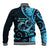 New Zealand Valentine Baseball Jacket Aroha Cyan Piwakawaka