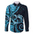 New Zealand Valentine Family Matching Long Sleeve Bodycon Dress and Hawaiian Shirt Aroha Cyan Piwakawaka