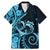 New Zealand Valentine Family Matching Mermaid Dress and Hawaiian Shirt Aroha Cyan Piwakawaka