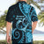 New Zealand Valentine Hawaiian Shirt Aroha Cyan Piwakawaka