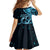 New Zealand Valentine Kid Short Sleeve Dress Aroha Cyan Piwakawaka