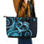 New Zealand Valentine Leather Tote Bag Aroha Cyan Piwakawaka