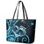 New Zealand Valentine Leather Tote Bag Aroha Cyan Piwakawaka