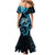 New Zealand Valentine Mermaid Dress Aroha Cyan Piwakawaka