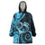 New Zealand Valentine Wearable Blanket Hoodie Aroha Cyan Piwakawaka