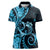 New Zealand Valentine Women Polo Shirt Aroha Cyan Piwakawaka