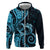 New Zealand Valentine Zip Hoodie Aroha Cyan Piwakawaka