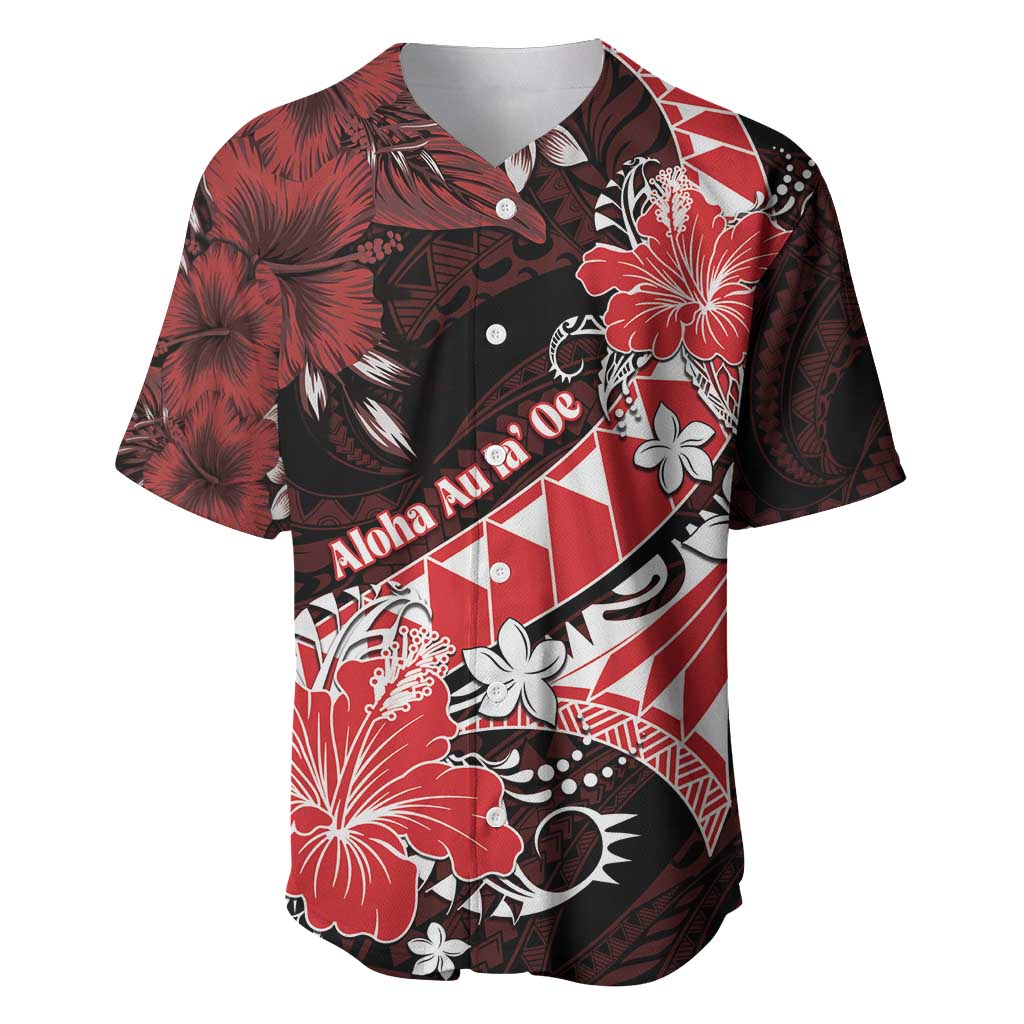 Personalised Hawaii Valentine Day Baseball Jersey Polynesian Hibiscus Art Style Red LT05 Red - Polynesian Pride