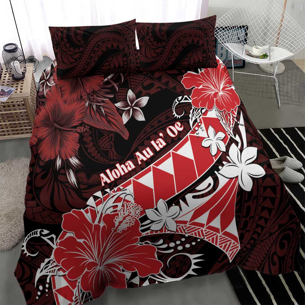 Hawaii Valentine Day Bedding Set Polynesian Hibiscus Art Style Red LT05 - Polynesian Pride