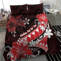 Hawaii Valentine Day Bedding Set Polynesian Hibiscus Art Style Red LT05 - Polynesian Pride