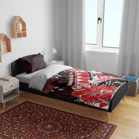 Hawaii Valentine Day Bedding Set Polynesian Hibiscus Art Style Red LT05 - Polynesian Pride
