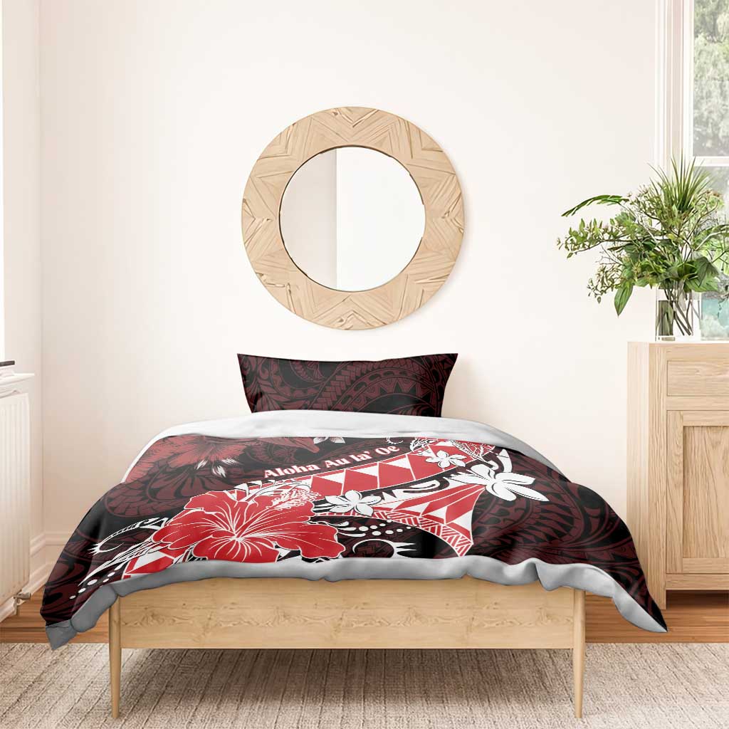 Hawaii Valentine Day Bedding Set Polynesian Hibiscus Art Style Red LT05 - Polynesian Pride