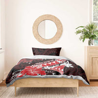 Hawaii Valentine Day Bedding Set Polynesian Hibiscus Art Style Red LT05 - Polynesian Pride