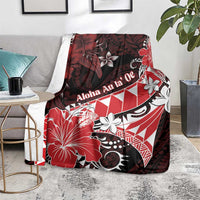 Hawaii Valentine Day Blanket Polynesian Hibiscus Art Style Red LT05 - Polynesian Pride