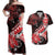 Personalised Hawaii Valentine Day Couples Matching Off Shoulder Maxi Dress and Hawaiian Shirt Polynesian Hibiscus Art Style Red