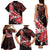 Personalised Hawaii Valentine Day Family Matching Tank Maxi Dress and Hawaiian Shirt Polynesian Hibiscus Art Style Red