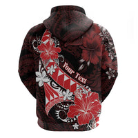 Personalised Hawaii Valentine Day Hoodie Polynesian Hibiscus Art Style Red LT05 - Polynesian Pride