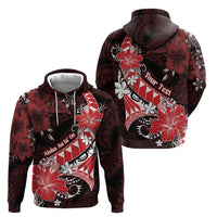 Personalised Hawaii Valentine Day Hoodie Polynesian Hibiscus Art Style Red LT05 - Polynesian Pride