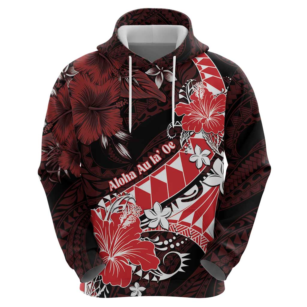 Personalised Hawaii Valentine Day Hoodie Polynesian Hibiscus Art Style Red LT05 - Polynesian Pride