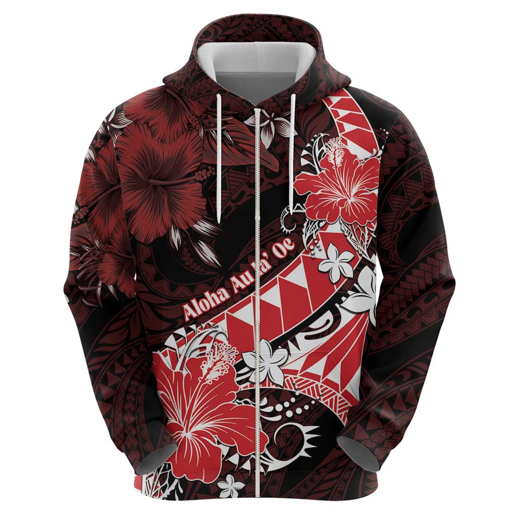Personalised Hawaii Valentine Day Hoodie Polynesian Hibiscus Art Style Red LT05 - Polynesian Pride