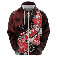 Personalised Hawaii Valentine Day Hoodie Polynesian Hibiscus Art Style Red LT05 - Polynesian Pride