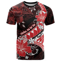 Personalised Hawaii Valentine Day T Shirt Polynesian Hibiscus Art Style Red LT05 Red - Polynesian Pride