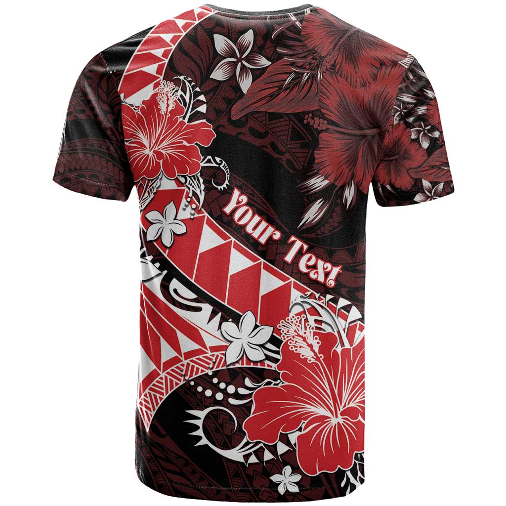 Personalised Hawaii Valentine Day T Shirt Polynesian Hibiscus Art Style Red LT05 - Polynesian Pride