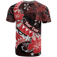 Personalised Hawaii Valentine Day T Shirt Polynesian Hibiscus Art Style Red LT05 - Polynesian Pride