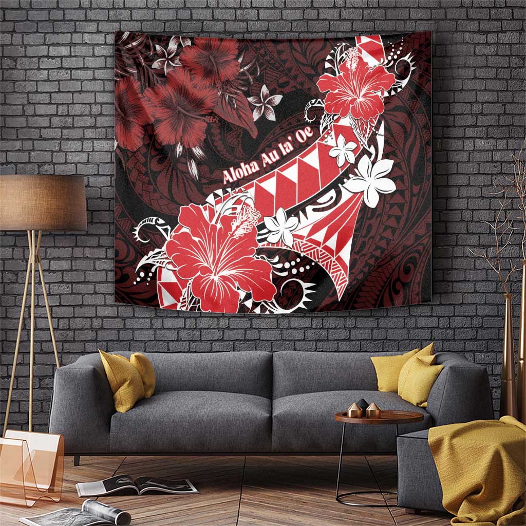 Hawaii Valentine Day Tapestry Polynesian Hibiscus Art Style Red LT05 Red - Polynesian Pride