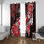 Hawaii Valentine Day Window Curtain Polynesian Hibiscus Art Style Red