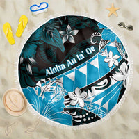 Hawaii Valentine Day Beach Blanket Polynesian Hibiscus Art Style Turquoise LT05 One Size 150cm Turquoise - Polynesian Pride