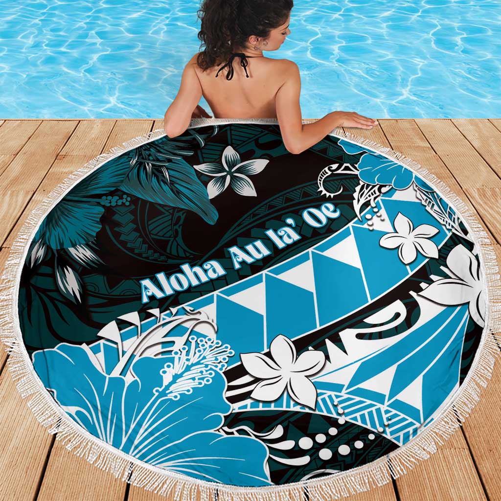 Hawaii Valentine Day Beach Blanket Polynesian Hibiscus Art Style Turquoise LT05 - Polynesian Pride