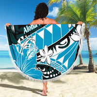 Hawaii Valentine Day Beach Blanket Polynesian Hibiscus Art Style Turquoise LT05 - Polynesian Pride