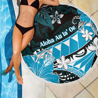 Hawaii Valentine Day Beach Blanket Polynesian Hibiscus Art Style Turquoise LT05 - Polynesian Pride