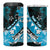 Personalised Hawaii Valentine Day 4 in 1 Can Cooler Tumbler Polynesian Hibiscus Art Style Turquoise