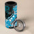 Personalised Hawaii Valentine Day 4 in 1 Can Cooler Tumbler Polynesian Hibiscus Art Style Turquoise