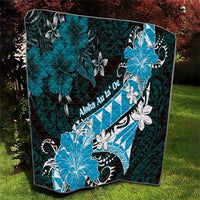 Hawaii Valentine Day Quilt Polynesian Hibiscus Art Style Turquoise LT05 - Polynesian Pride