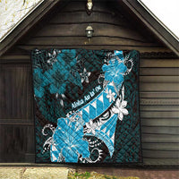 Hawaii Valentine Day Quilt Polynesian Hibiscus Art Style Turquoise LT05 - Polynesian Pride