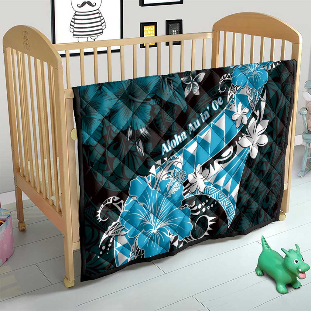 Hawaii Valentine Day Quilt Polynesian Hibiscus Art Style Turquoise LT05 - Polynesian Pride