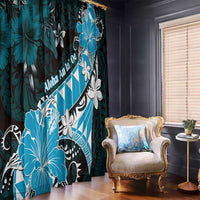 Hawaii Valentine Day Window Curtain Polynesian Hibiscus Art Style Turquoise LT05 - Polynesian Pride