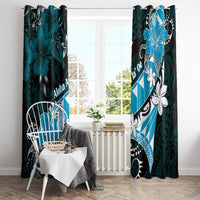 Hawaii Valentine Day Window Curtain Polynesian Hibiscus Art Style Turquoise LT05 - Polynesian Pride