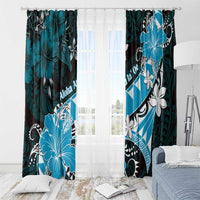 Hawaii Valentine Day Window Curtain Polynesian Hibiscus Art Style Turquoise LT05 - Polynesian Pride