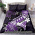 Hawaii Valentine Day Bedding Set Polynesian Hibiscus Art Style Purple