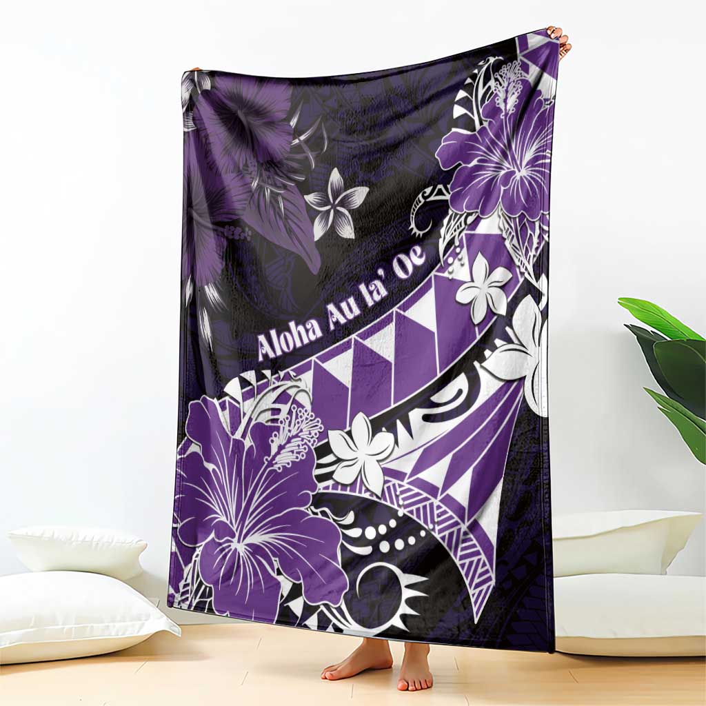 Hawaii Valentine Day Blanket Polynesian Hibiscus Art Style Purple LT05 - Polynesian Pride