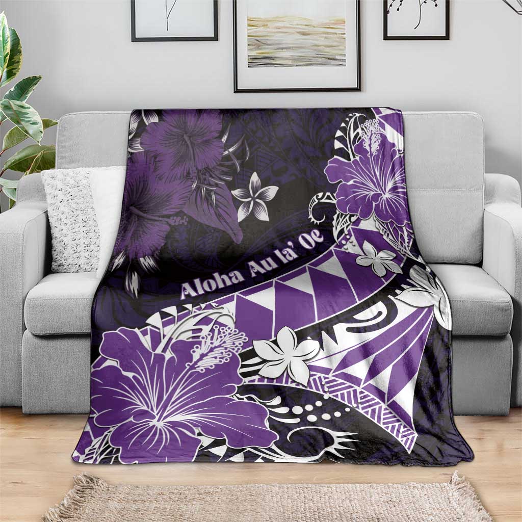 Hawaii Valentine Day Blanket Polynesian Hibiscus Art Style Purple LT05 - Polynesian Pride