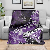 Hawaii Valentine Day Blanket Polynesian Hibiscus Art Style Purple LT05 - Polynesian Pride