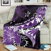 Hawaii Valentine Day Blanket Polynesian Hibiscus Art Style Purple LT05 - Polynesian Pride