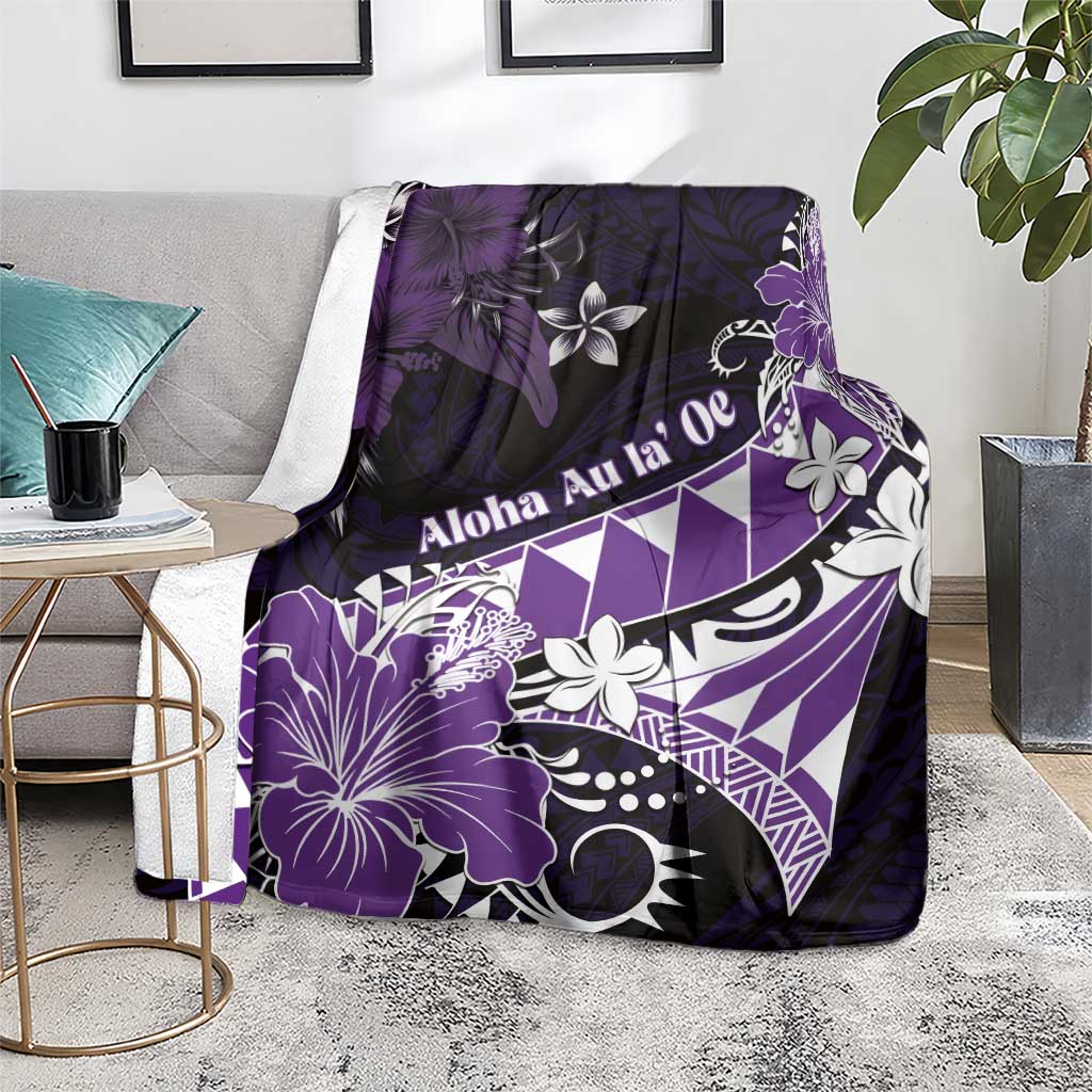 Hawaii Valentine Day Blanket Polynesian Hibiscus Art Style Purple LT05 - Polynesian Pride
