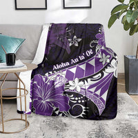 Hawaii Valentine Day Blanket Polynesian Hibiscus Art Style Purple LT05 - Polynesian Pride