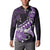 Personalised Hawaii Valentine Day Button Sweatshirt Polynesian Hibiscus Art Style Purple